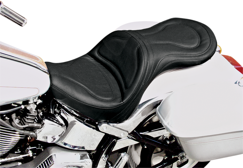 SADDLEMEN Seat - Explorer™ - Without Backrest - Stitched - Black - Softail '00-'07
