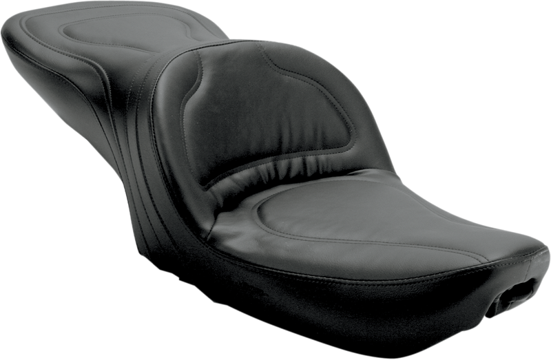 SADDLEMEN Seat - Explorer™ - Without Backrest - Stitched - Black - Dyna '91-'95