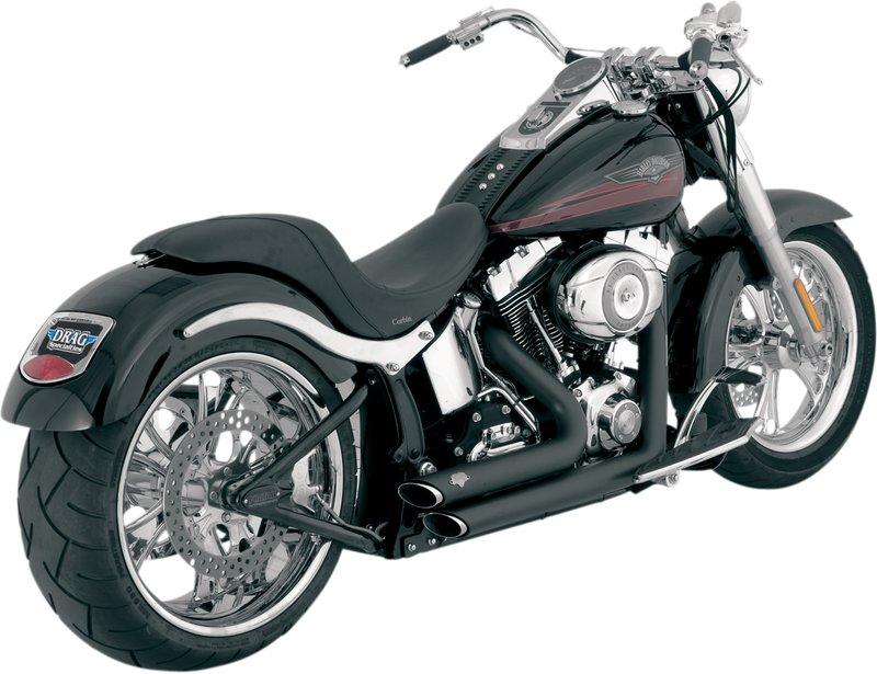 VANCE & HINES Shortshots Staggered Exhaust System - Matte Black Ceramic - Softail '86-'09