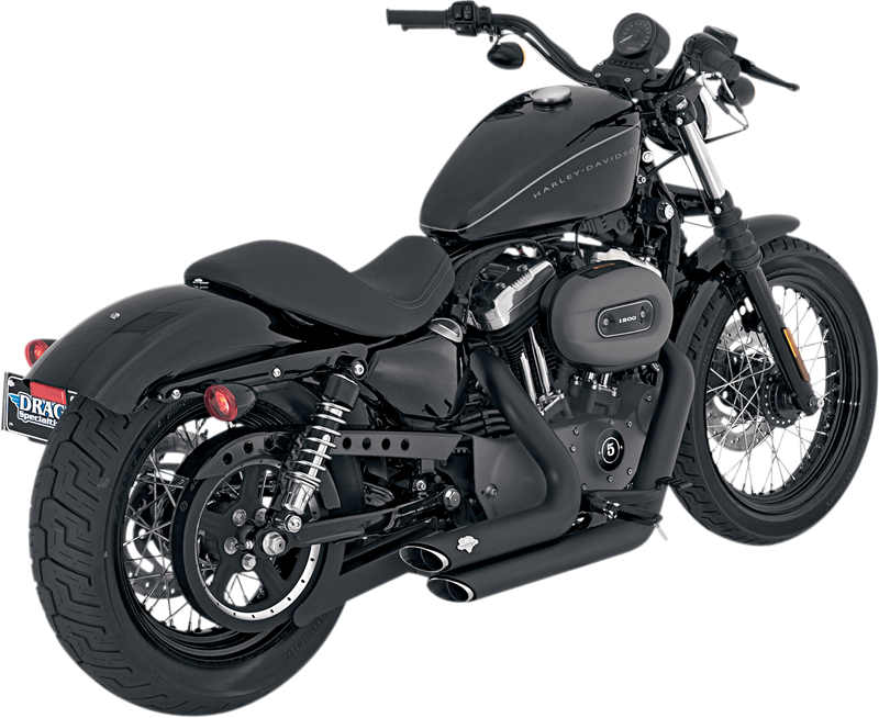 VANCE & HINES Shortshots Staggered Exhaust System - Black - Sportster '04-'13