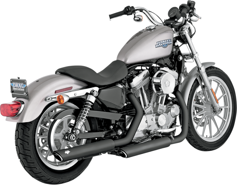 VANCE & HINES Twin Slash Mufflers - Black - '04-'13 SPORTSTER MODELS