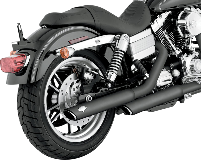 VANCE & HINES Twin Slash Mufflers - Black - '91-'17 DYNA MODELS