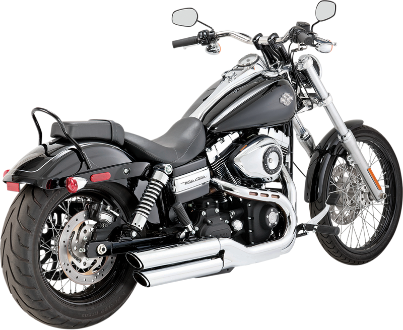 VANCE & HINES Twin Slash Mufflers - Chrome - '10-'17 DYNA MODELS