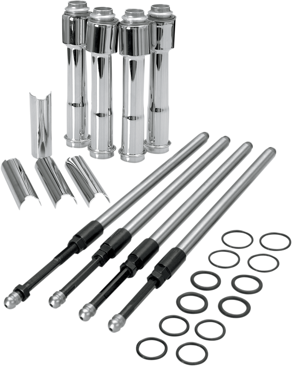 S&S CYCLE Quickee Pushrod Kit with Chrome Covers - XL '02-'20 ...