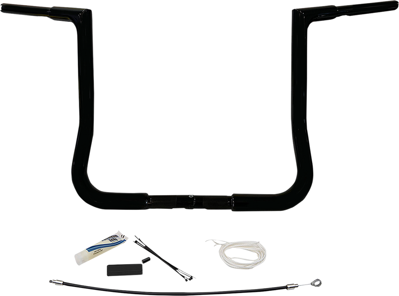 FAT BAGGERS INC. 1-1/4" EZ Install Flat Top Handlebar Kit - 12" - Black 709112-B