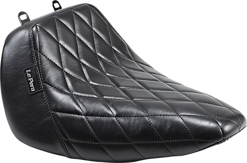 LE PERA Bare Bones Solo Seat - Diamond Stitch - Black - Softail '18-'23