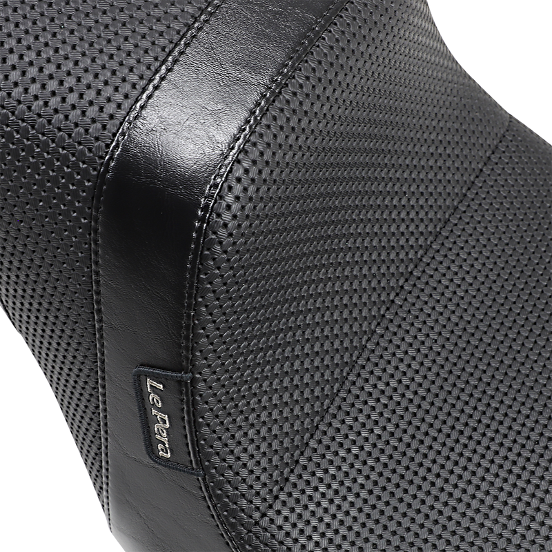 LE PERA Daytona 2-Up Seat - Without Backrest - Basketweave - Black - Softail '18-'23