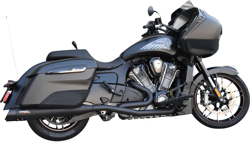 BASSANI XHAUST Exhaust Dual - Black - '20-'21 INDIAN CHALLENGER