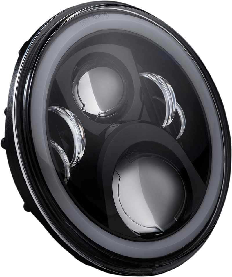 CUSTOM DYNAMICS LED 7" Halo Headlamp w/ Harness Adapter