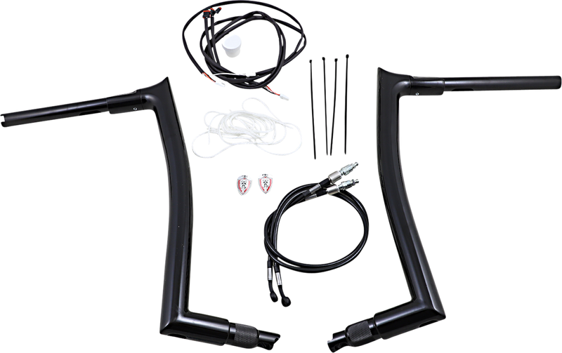 FAT BAGGERS INC. 1-1/2" EZ Install Pointed Top Handlebar Kit - 16" - Black 809616-B