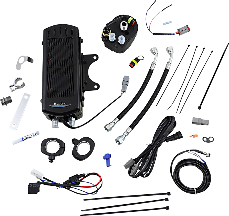 ULTRACOOL Oil Cooler Kit - Gloss Black - Touring/Trike SMT-2GSS
