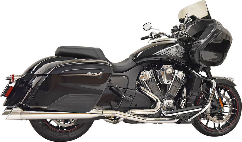 BASSANI XHAUST Exhaust Dual Challenger - Chrome - '20-'21 INDIAN CHALLENGER