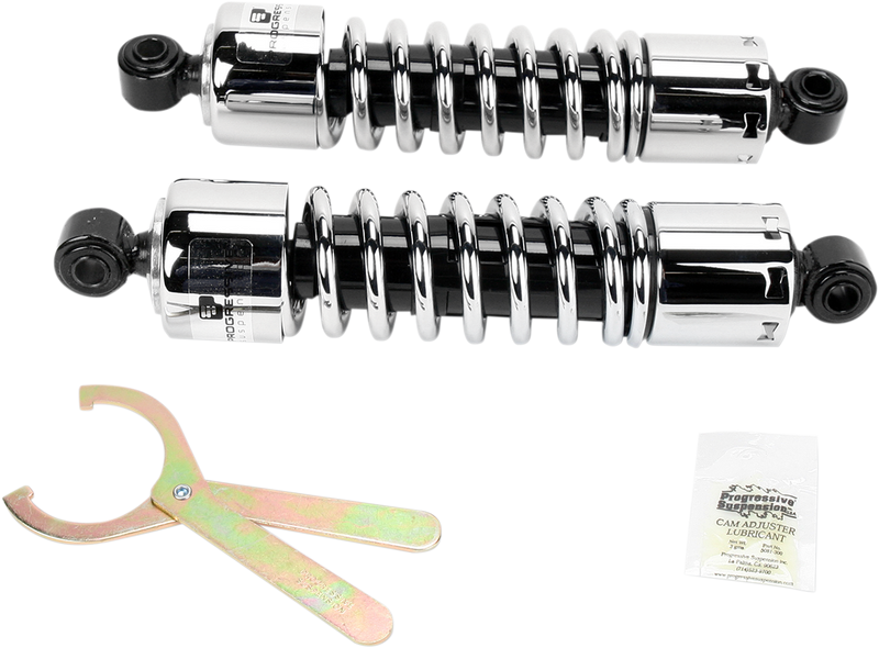 PROGRESSIVE SUSPENSION 412 Series Shock - 12.5" - Standard - Chrome - 412 - '91-'17 DYNA