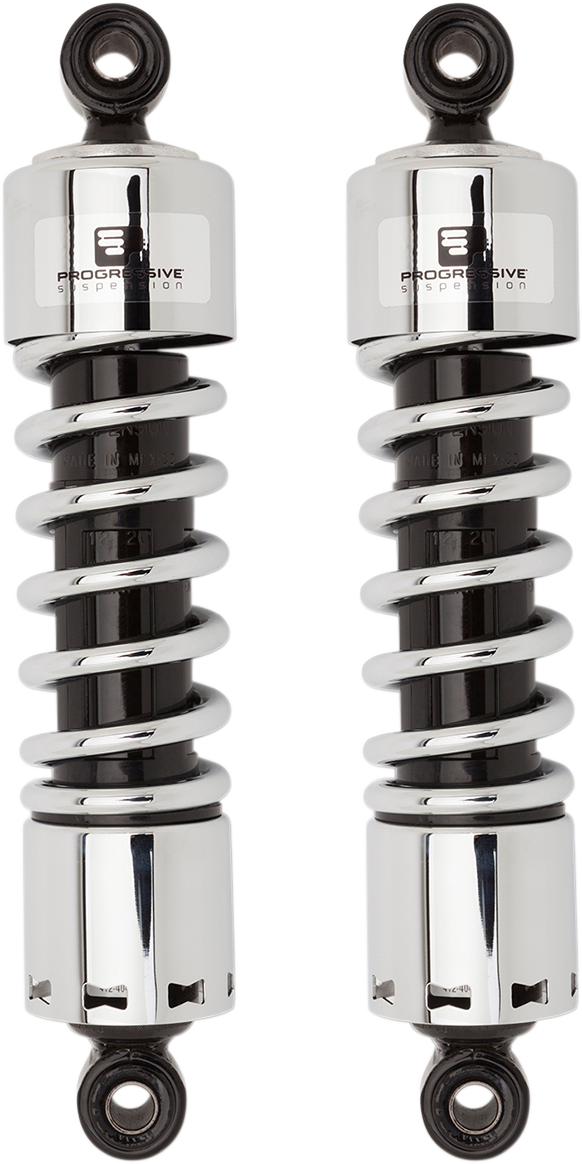 PROGRESSIVE SUSPENSION 412 Series Shock - 12" - Standard - Chrome - 412 - '91-'17 DYNA