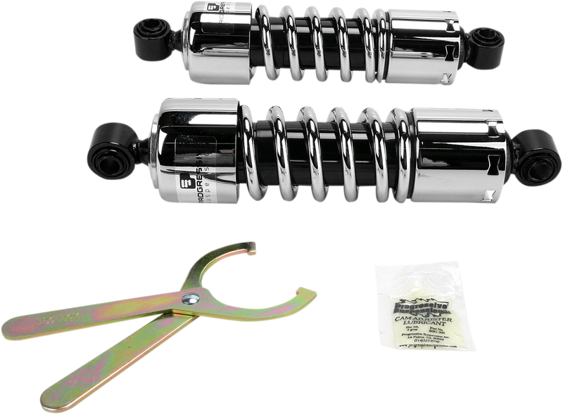 PROGRESSIVE SUSPENSION 412 Series Shock - 11" - Standard - Chrome - 412 - '91-'17 DYNA