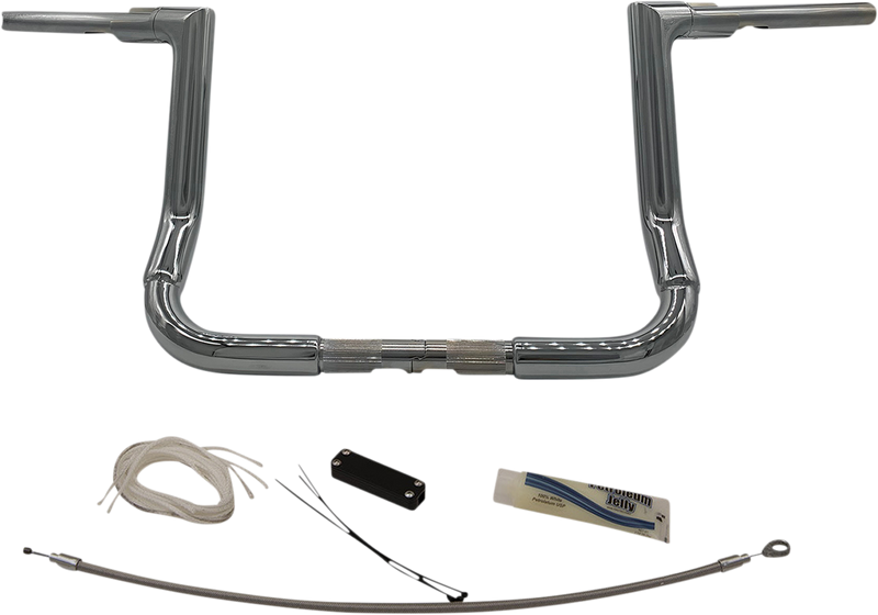 FAT BAGGERS INC. 1-1/2" EZ Install Flat Top Handlebar Kit - 12" - Chrome 609112