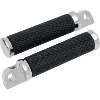 DRAG SPECIALTIES Hotop Designs Male Mount Footpegs - Knurled - Chrome / Black