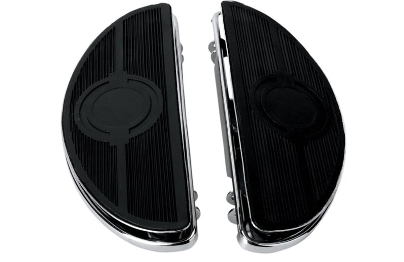 DRAG SPECIALTIES Half-Moon Floorboard - w/ Vibration Inserts - Chrome
