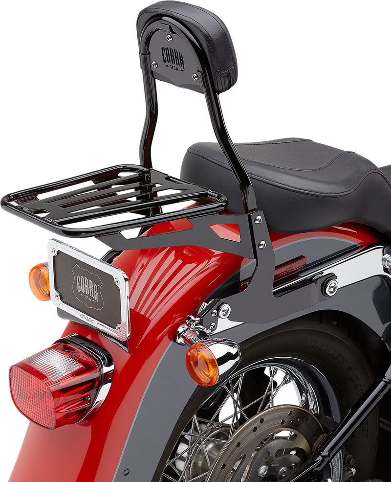 COBRA Backrest Kit - 14" - Black - Softail