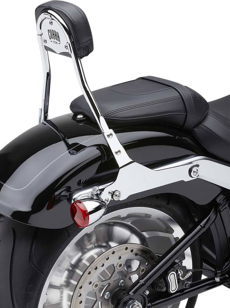COBRA Backrest Kit - 14" - Chrome - Softail