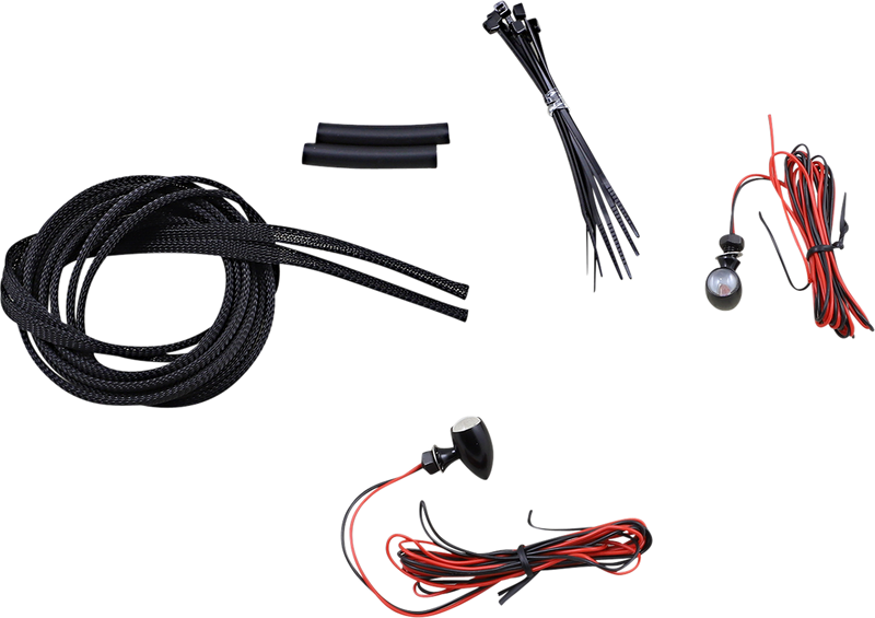 CUSTOM DYNAMICS Micro Bullet LED Turn Signals - Red - Black