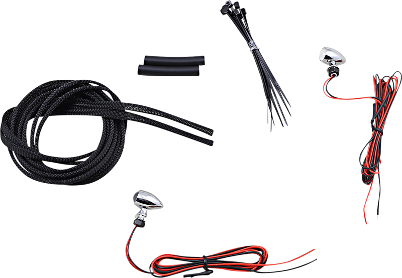 CUSTOM DYNAMICS Micro Bullet LED Turn Signals - Red - Chrome