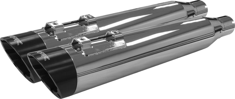 TBR Comp S Slip On Chrome W/Slash Black End Cap - '17-'24 TOURING