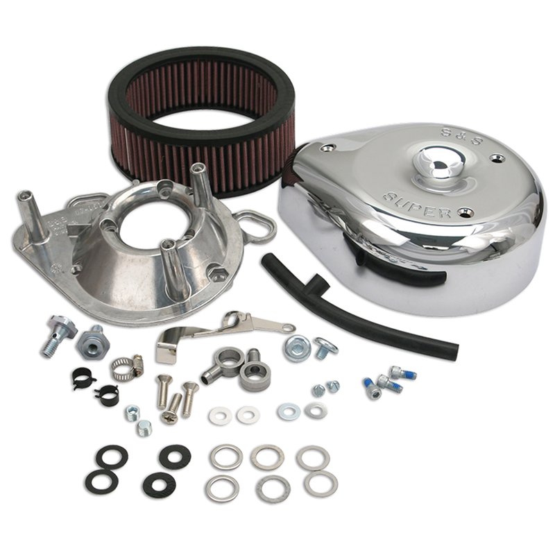 S&S CYCLE Teardrop Air Cleaner Kit - Chrome - Twin Cam '99-'06