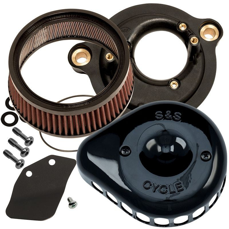 S&S CYCLE Mini Teardrop Stealth Air Cleaner Kit - Gloss Black - M8 '17-'24