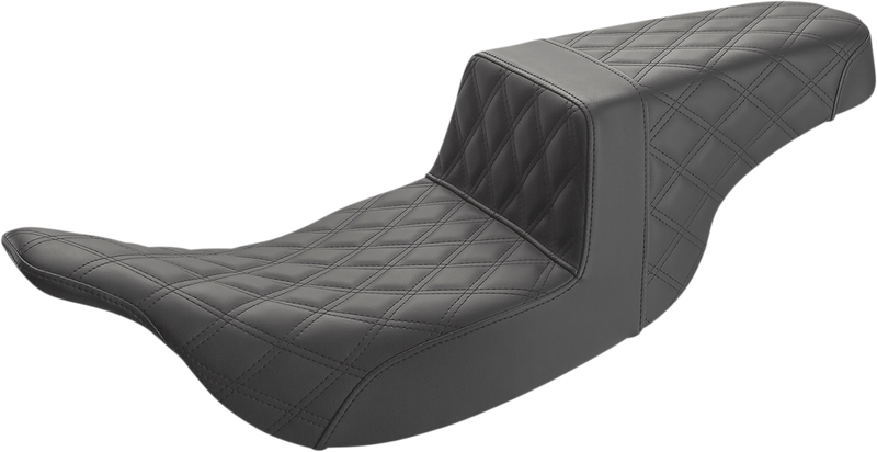 SADDLEMEN Step-Up Seat - Full Lattice Stitch - Black - Touring '97-'07