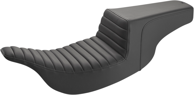 SADDLEMEN Step-Up Seat - Front Tuck-n-Roll - Black - Touring '97-'07