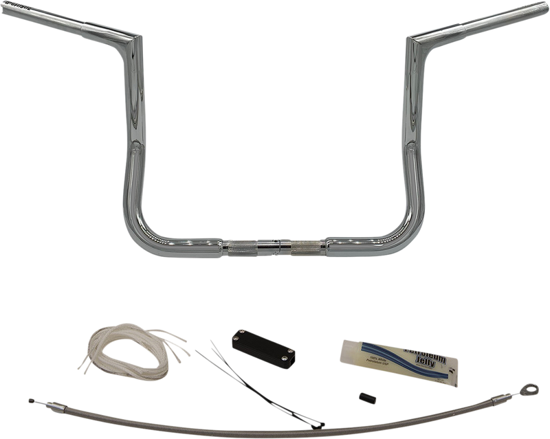 FAT BAGGERS INC. 1-1/4" EZ Install Flat Top Handlebar Kit - 12" - Chrome 709112