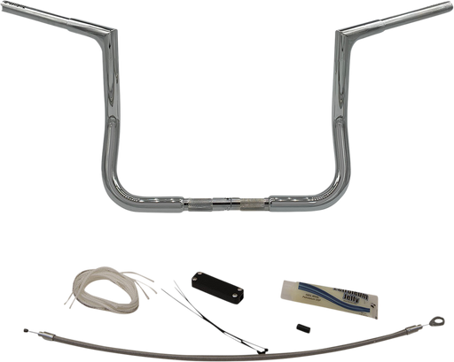 FAT BAGGERS INC. 1-1/4" EZ Install Flat Top Handlebar Kit - 12" - Chrome 709112