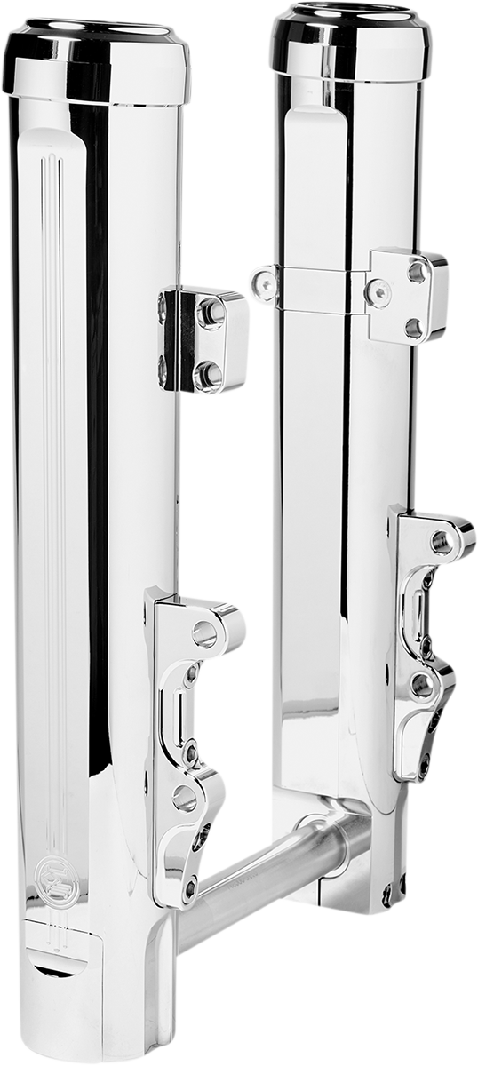 PERFORMANCE MACHINE (PM) Fork Leg - 49 mm - Chrome - Lower - Dual Disc - '06-'20 SOFTAIL/DYNA