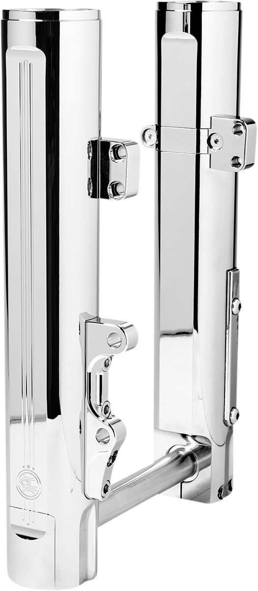PERFORMANCE MACHINE (PM) Fork Leg - 49 mm - Chrome - Lower - Single Disc - '06-'20 SOFTAIL/DYNA