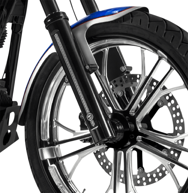 PERFORMANCE MACHINE (PM) Fork Leg - 49 mm - Lower - Contrast Cut - Single Disc - '06-'20 SOFTAIL/DYNA