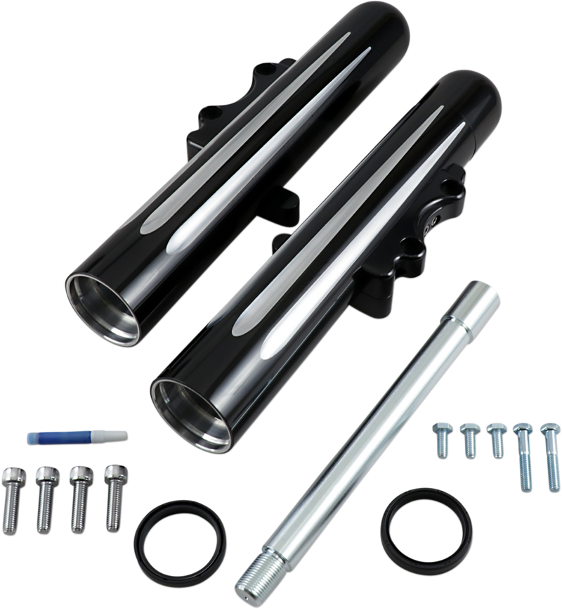 ARLEN NESS Dual-Disc Hot Legs Fork Legs - Black Anodized - Deep Cut - '14-'24 FLH/FLT