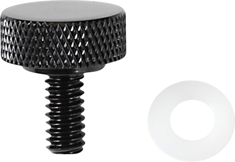 DRAG SPECIALTIES Smooth Top Knurled Grip Seat Knob - Black - 1/4"-20