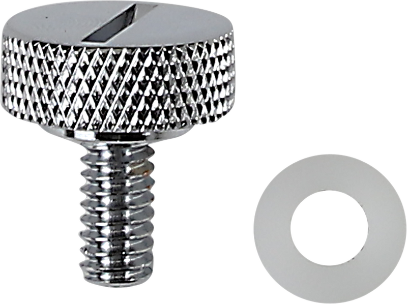 DRAG SPECIALTIES Slotted Top Knurled Grip Seat Knob - Chrome - 1/4"-20
