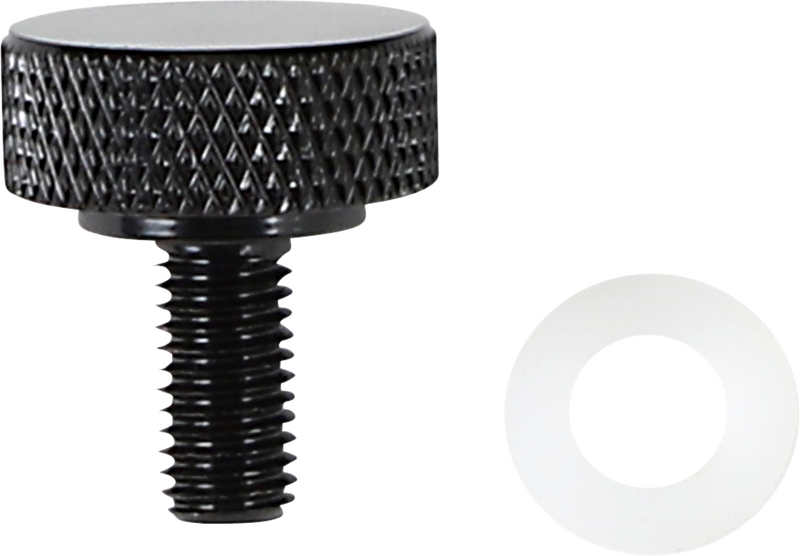 DRAG SPECIALTIES Smooth Top Knurled Grip Seat Knob - Black - 1/4"-28