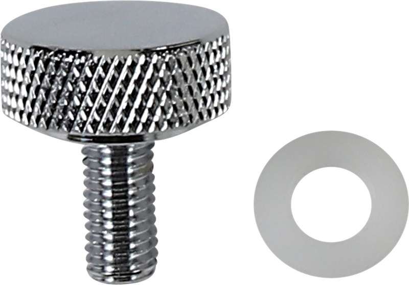DRAG SPECIALTIES Smooth Top Knurled Grip Seat Knob - Chrome - 1/4"-28