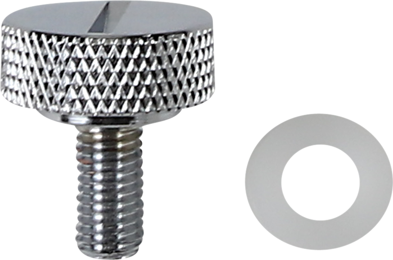 DRAG SPECIALTIES Slotted Top Knurled Grip Seat Knob - Chrome - 1/4"-28