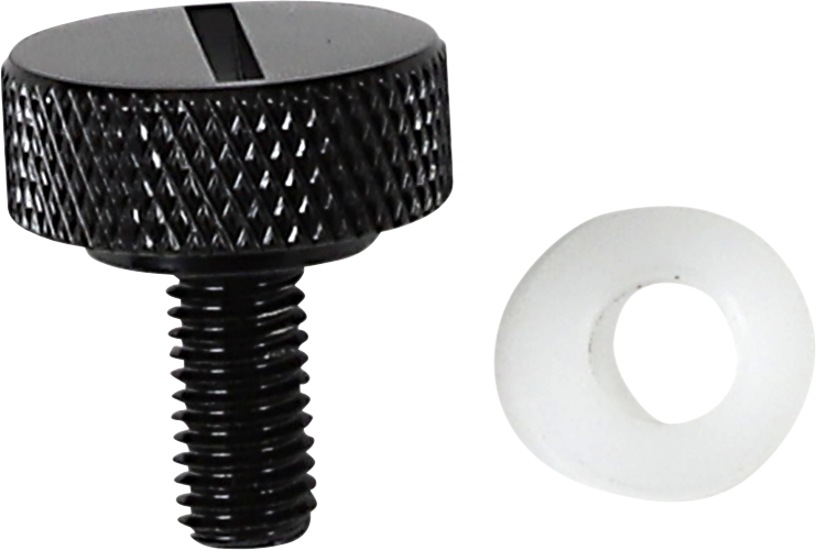 DRAG SPECIALTIES Slotted Top Knurled Grip Seat Knob - Black - 1/4"-28