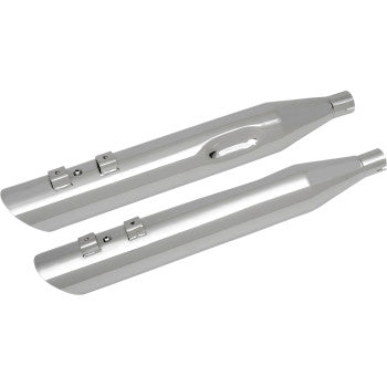 DRAG SPECIALTIES 3-1/2" Slashdown Slip-On Mufflers - Chrome - FL '99-'16