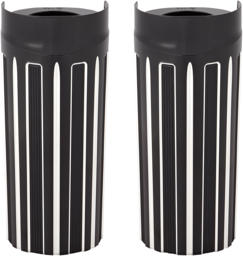 ARLEN NESS Aluminum Extended Length Fork Boot Covers - Black Anodized - 10-Gauge - '86-'13 FLH