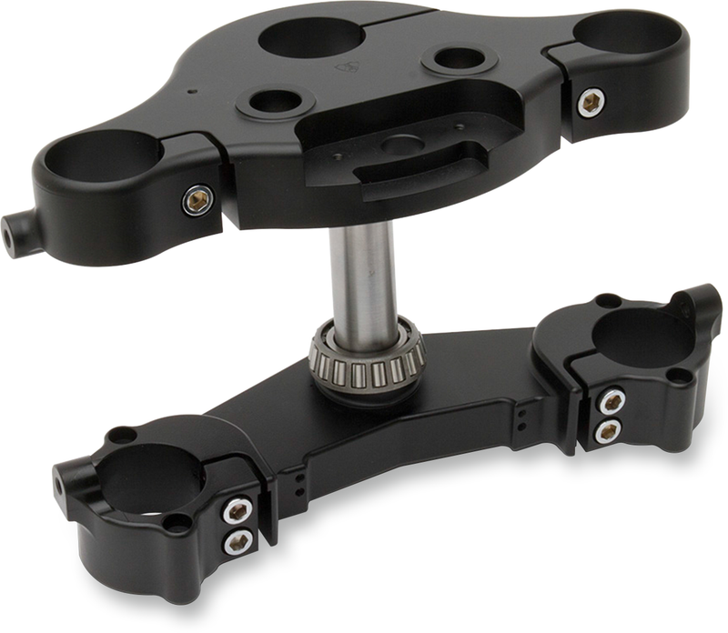 ARLEN NESS 7 & 7 Raked Triple Tree - Black - 7 Degree Rake