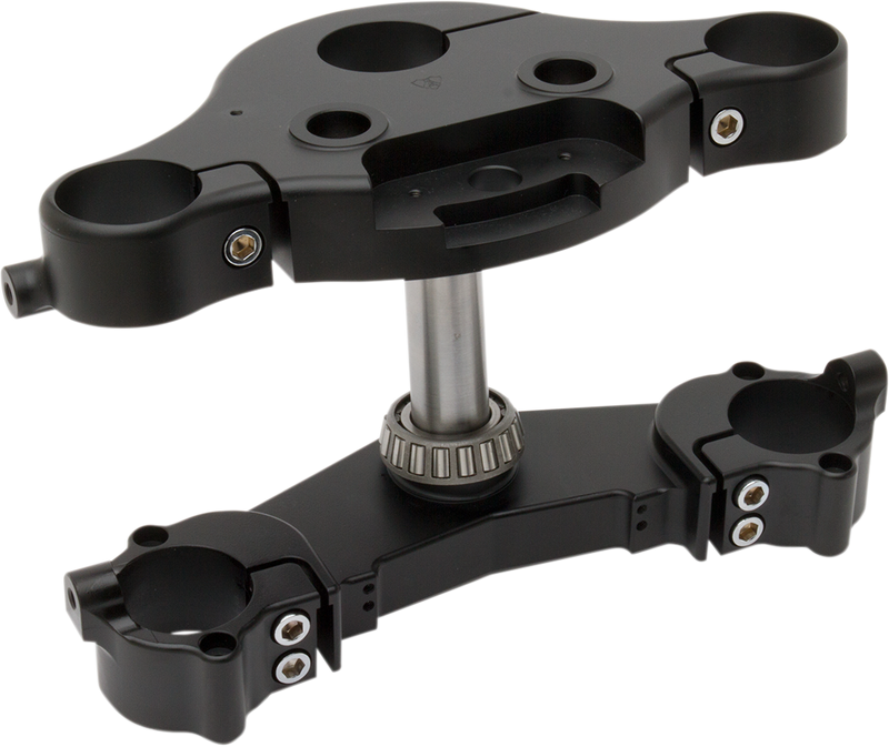 ARLEN NESS 7 & 7 Raked Triple Tree - Black - 7 Degree Rake