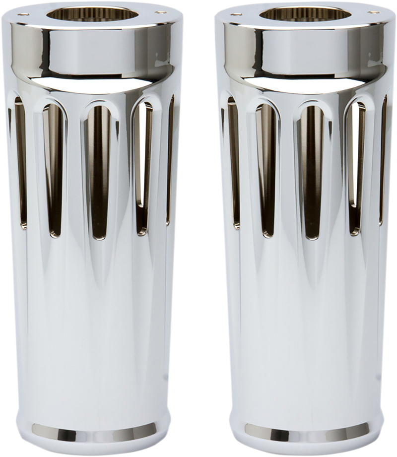 ARLEN NESS Aluminum Extended Length Fork Boot Covers - Chrome - Deep Cut -  '14-'24 FLH/FLT
