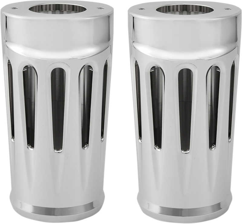 ARLEN NESS Aluminum Standard Length Fork Boot Covers - Chrome - Deep Cut - '14-'24 FLH/FLT