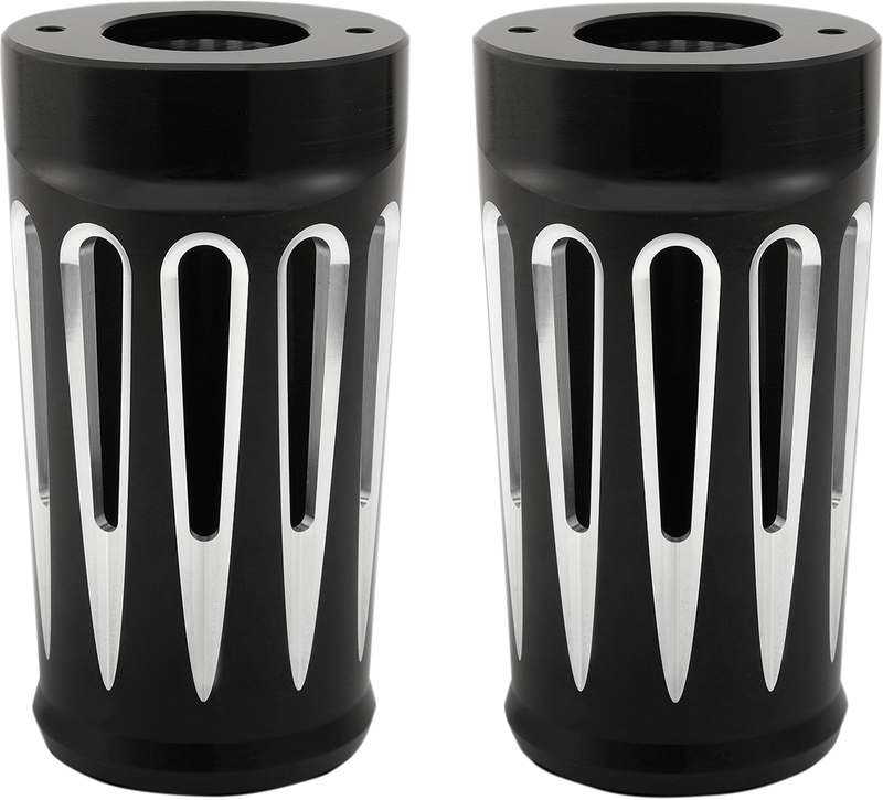 ARLEN NESS Aluminum Standard Length Fork Boot Covers - Black Anodized - Deep Cut - '14-'24 FLH/FLT